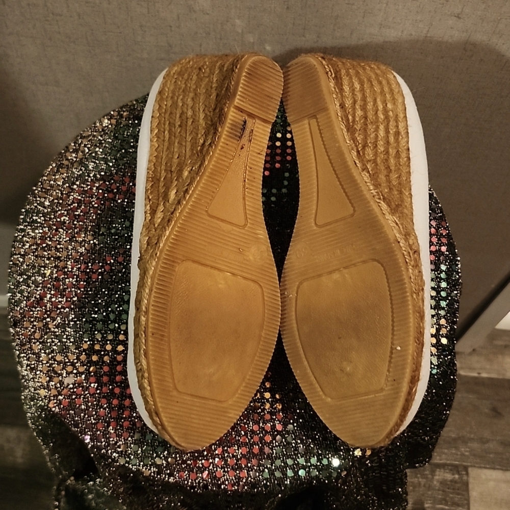 Viscata Barcelona white and tan Espadrille Wedges Size 39(9) EUC - Picture 11 of 11